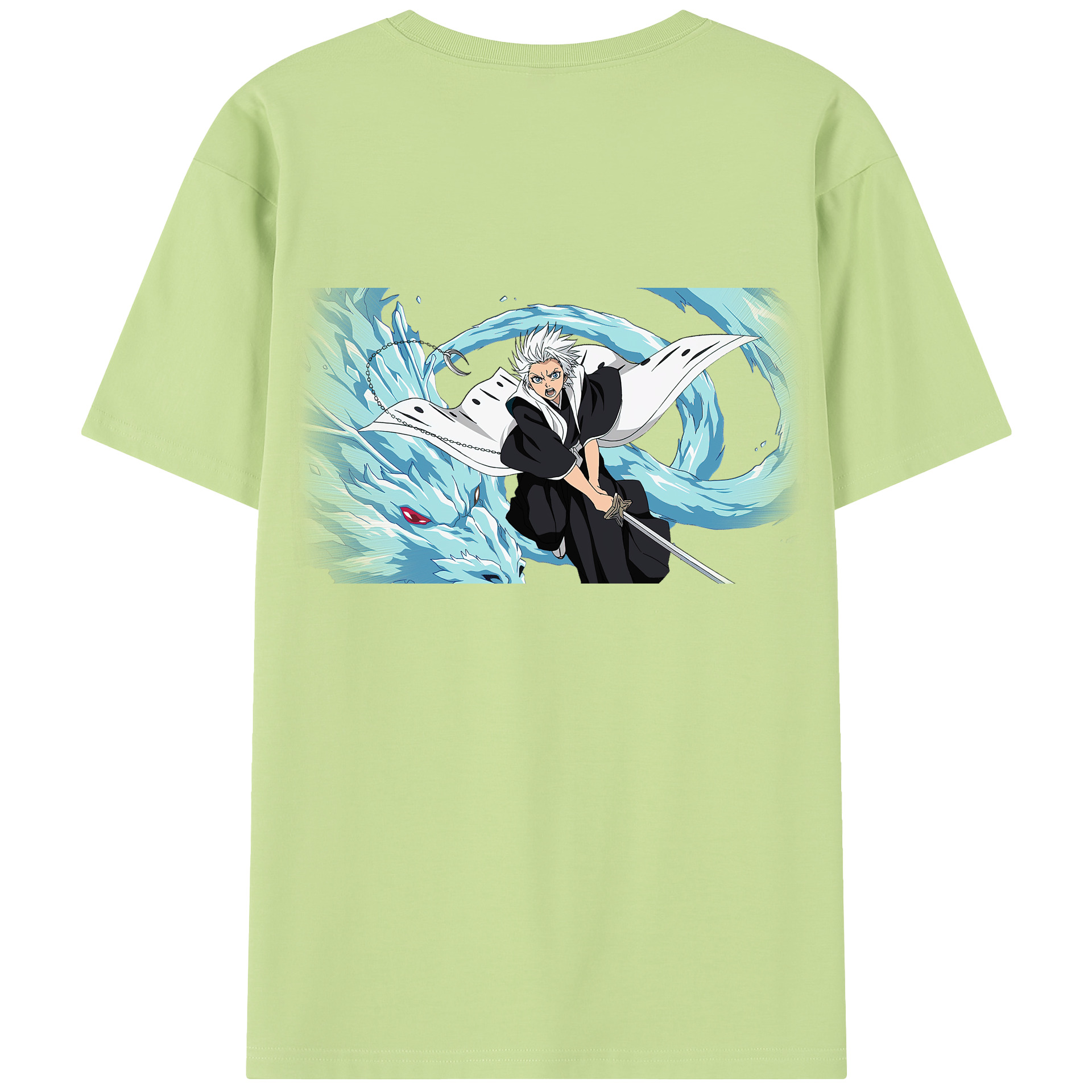 （画像用） ブリーチ 日番谷冬獅郎（ひつがや とうしろう） BLEACH Hitsugaya Toushirou 綿100％半袖Tシャツ（背面プリント）